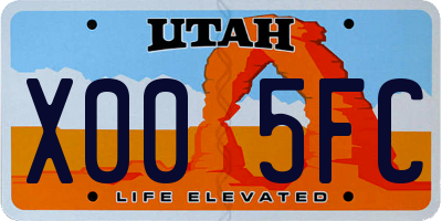 UT license plate X005FC
