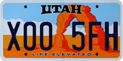 UT license plate X005FH