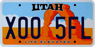 UT license plate X005FL