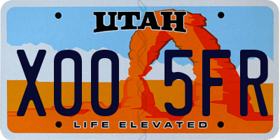 UT license plate X005FR