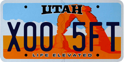UT license plate X005FT