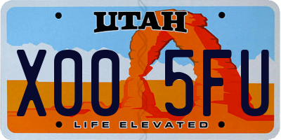 UT license plate X005FU
