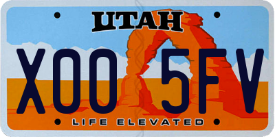 UT license plate X005FV