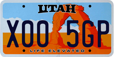UT license plate X005GP