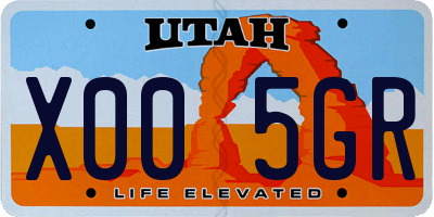 UT license plate X005GR