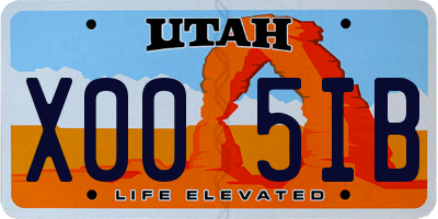 UT license plate X005IB