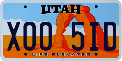 UT license plate X005ID