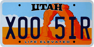 UT license plate X005IR