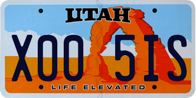 UT license plate X005IS