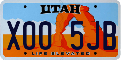 UT license plate X005JB
