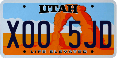 UT license plate X005JD