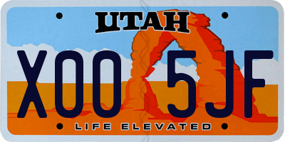UT license plate X005JF