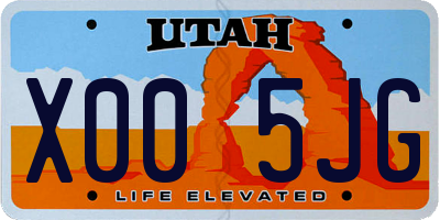 UT license plate X005JG