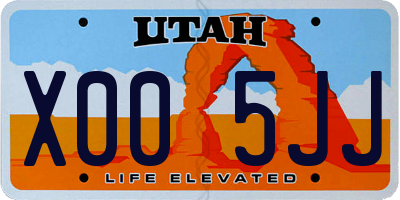 UT license plate X005JJ