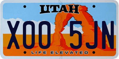 UT license plate X005JN