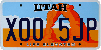 UT license plate X005JP