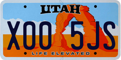UT license plate X005JS