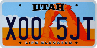 UT license plate X005JT