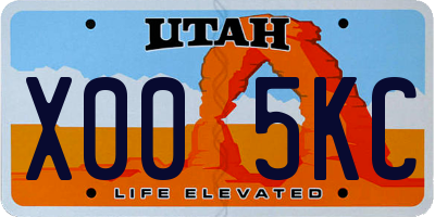 UT license plate X005KC