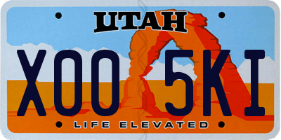UT license plate X005KI