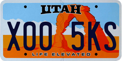 UT license plate X005KS