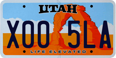 UT license plate X005LA