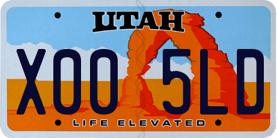UT license plate X005LD