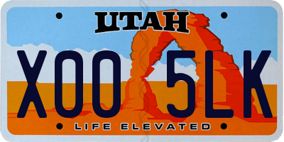 UT license plate X005LK