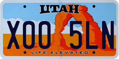 UT license plate X005LN