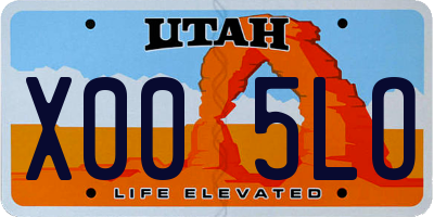UT license plate X005LO