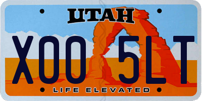 UT license plate X005LT