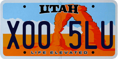 UT license plate X005LU