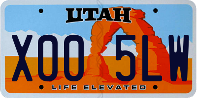 UT license plate X005LW
