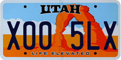 UT license plate X005LX