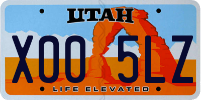 UT license plate X005LZ