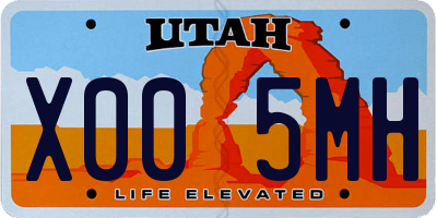 UT license plate X005MH
