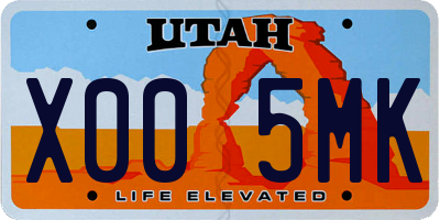 UT license plate X005MK