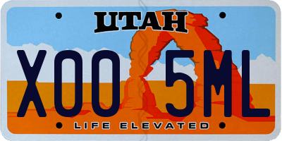 UT license plate X005ML