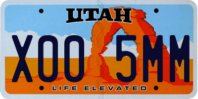 UT license plate X005MM