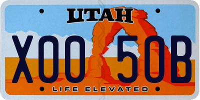 UT license plate X005OB