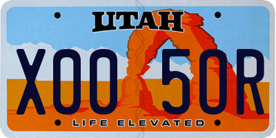 UT license plate X005OR