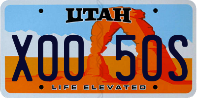 UT license plate X005OS