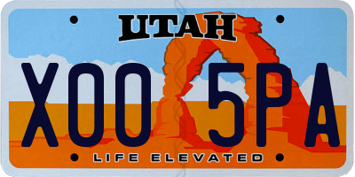 UT license plate X005PA