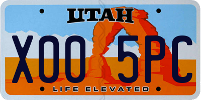 UT license plate X005PC