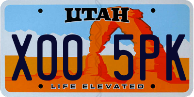 UT license plate X005PK
