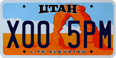 UT license plate X005PM