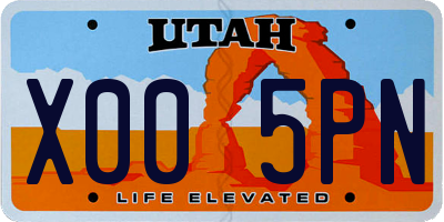 UT license plate X005PN