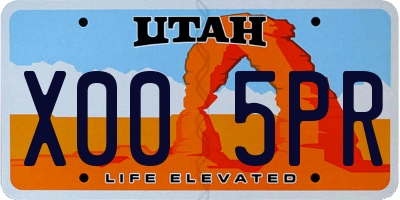 UT license plate X005PR