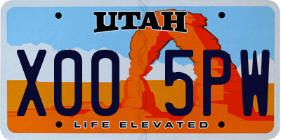UT license plate X005PW