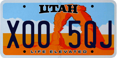 UT license plate X005QJ